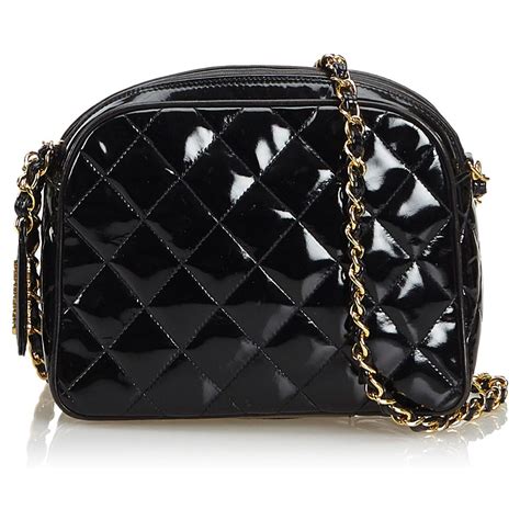 chanel black patent leather vanity case|Chanel crossbody vanity bag.